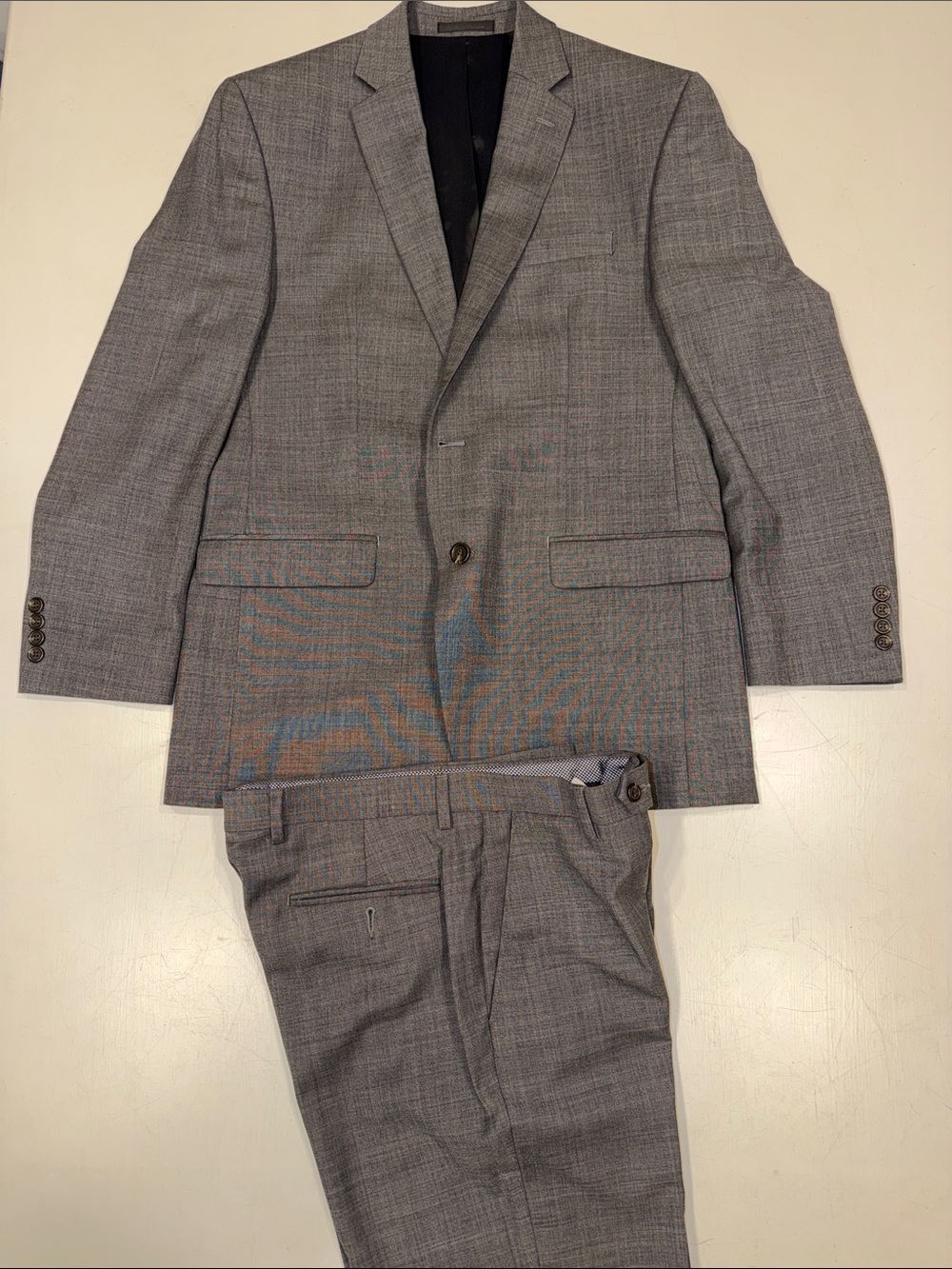 Chaps Dark Gray Two-Piece Suit Blazer & Trousers